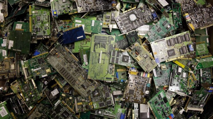 pile of electronics waste